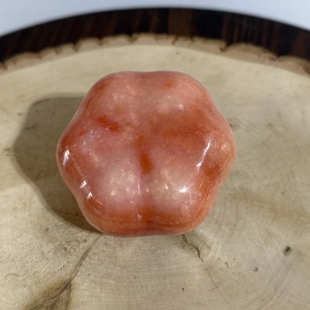 Vintage Italian MCM Hand Carved Marble Stone Alabaster Fruit‎ Pumpkin.